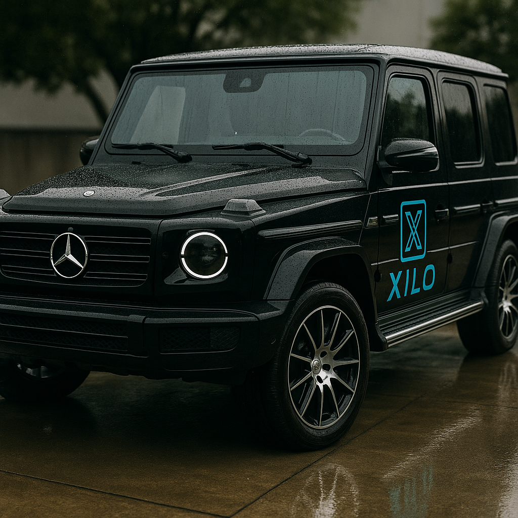 XILO branded black G-Wagon clean studio shot